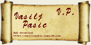 Vasilj Pašić vizit kartica